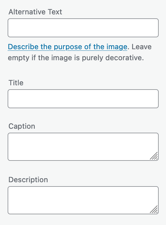Wordpress' imagery options
