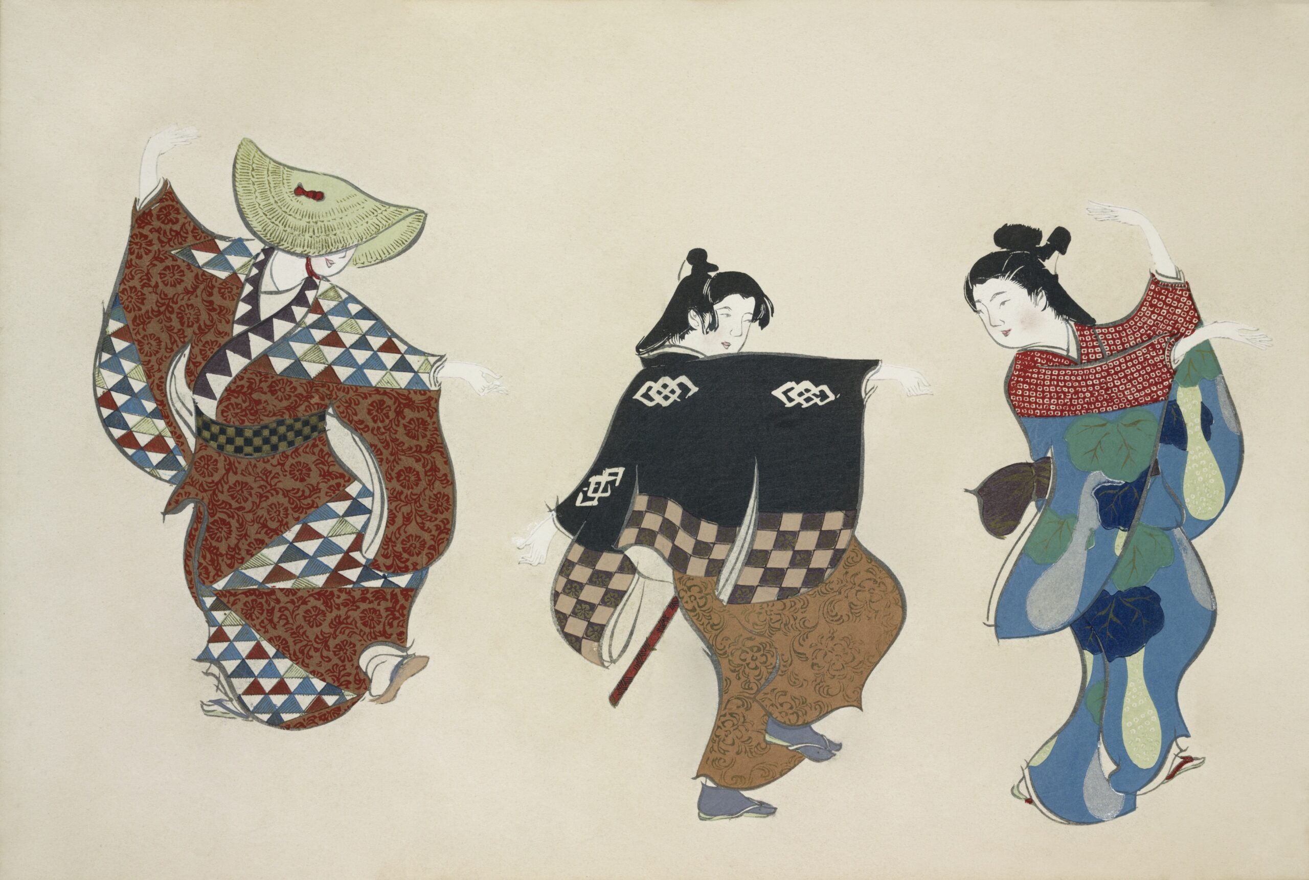 Dancers from Momoyogusa–Flowers of a Hundred Generations (1909) by Kamisaka Sekka. Original from the The New York Public Library. Digitally enhanced by rawpixel.