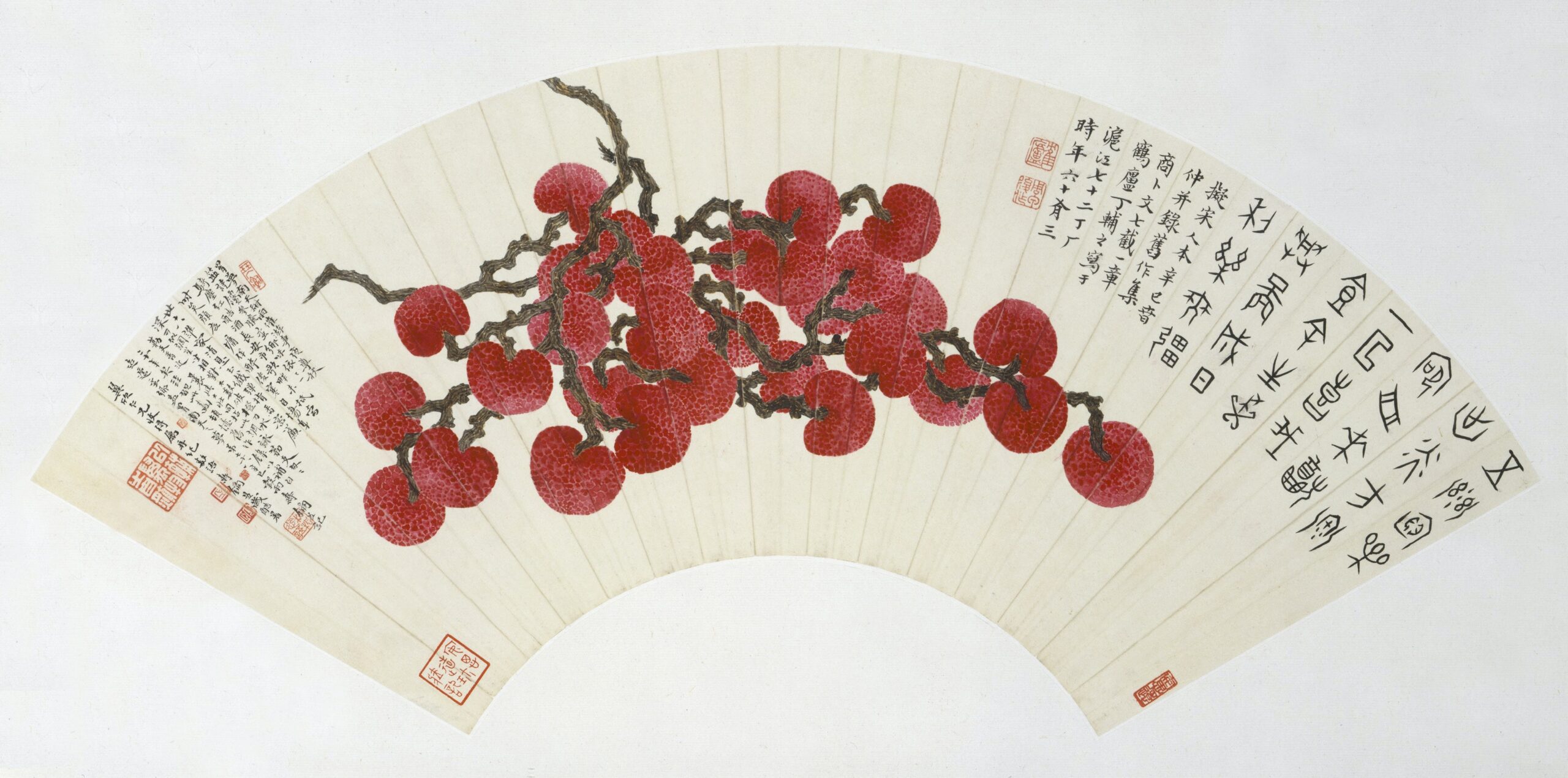 Lychees (1941) Chinese painting in high resolution by Ding Fuzhi. Original from The MET. Digitally enhanced by rawpixel.