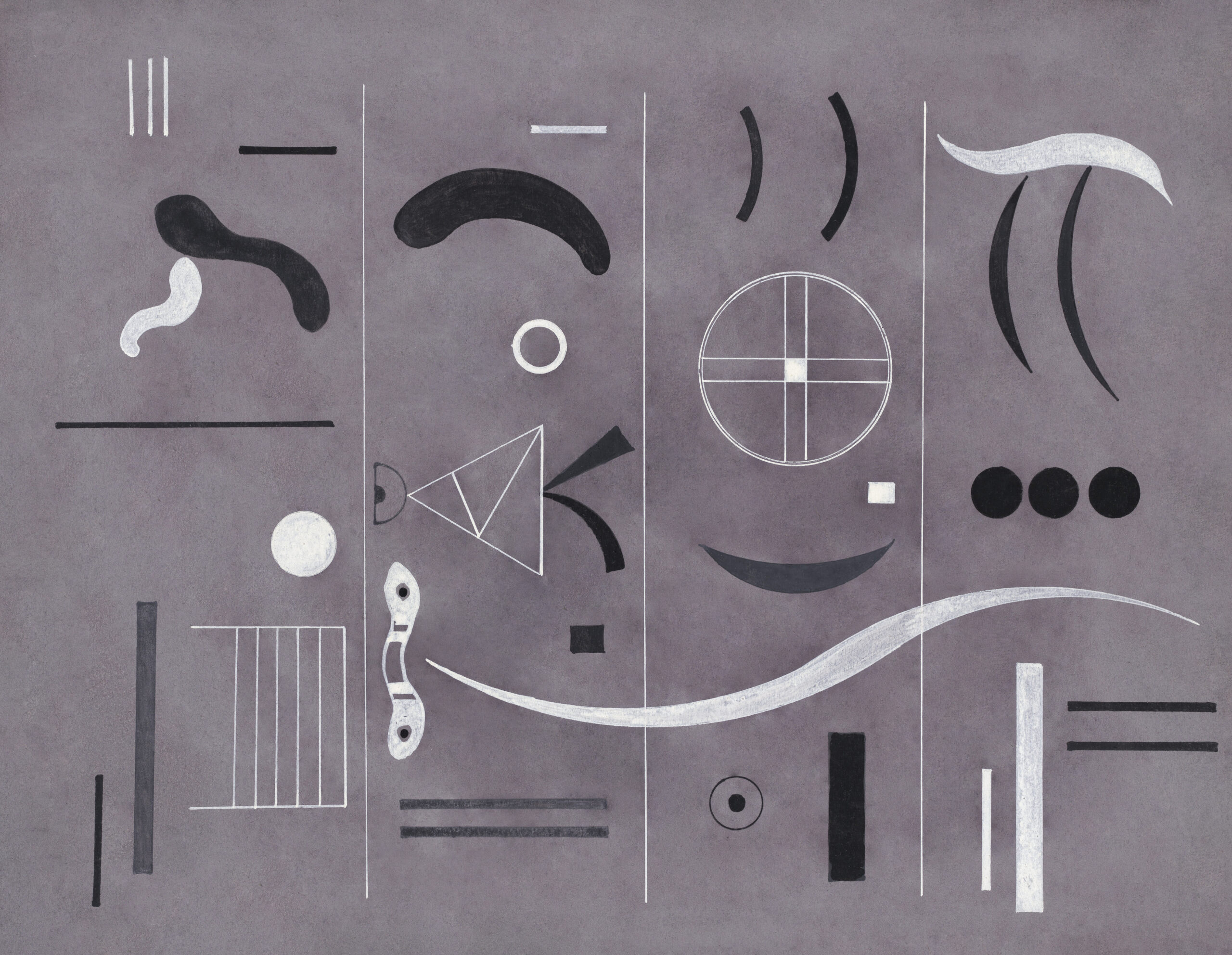 Four Parts (1932) drawing in high resolution by Wassily Kandinsky. Original from The MET Museum. Digitally enhanced by rawpixel.