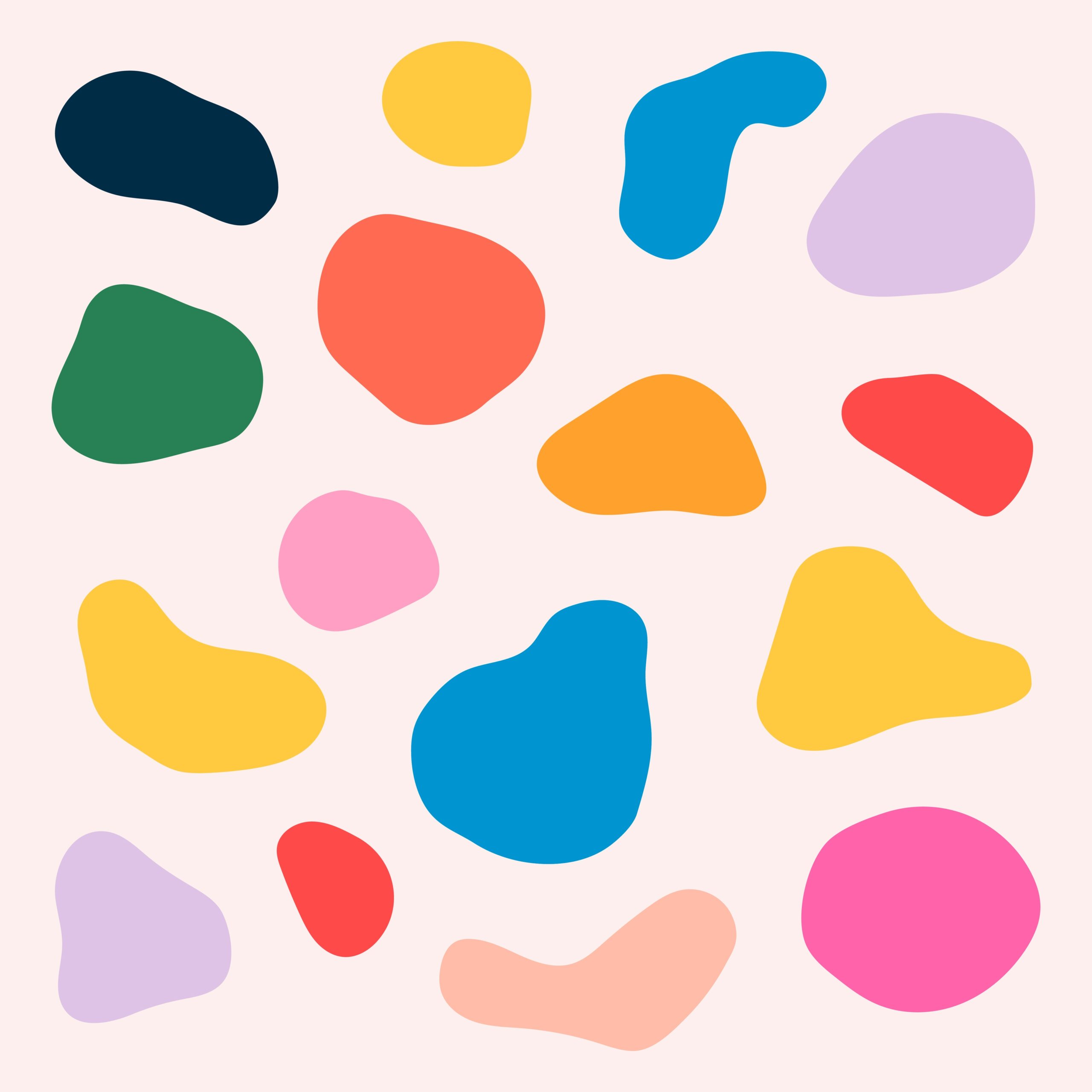 Colorful abstract shapes sticker vector set by RawPixel