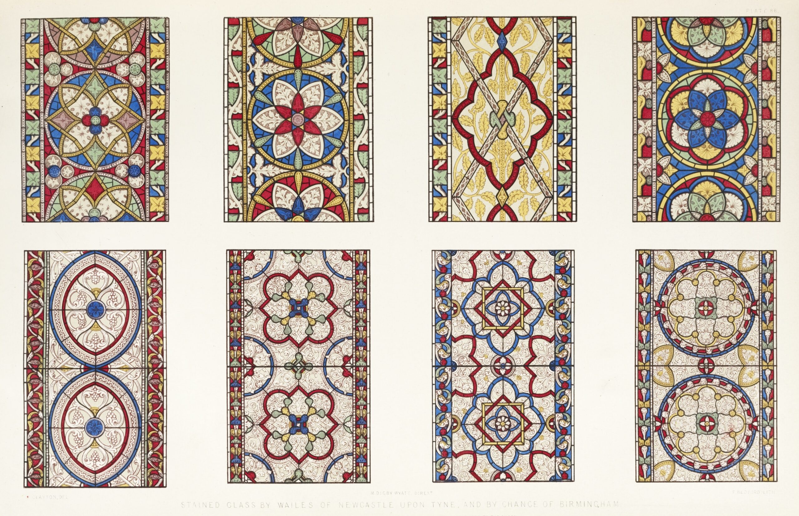 Stained glass walls of Newcastle from the Industrial arts of the Nineteenth Century (1851-1853) by Sir Matthew Digby Wyatt